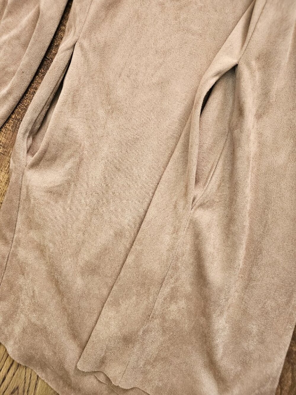 KUT From The Kloth Bernette Long Faux Suede Waterfall Drape Cardigan Jacket Wrap - Picture 8 of 12